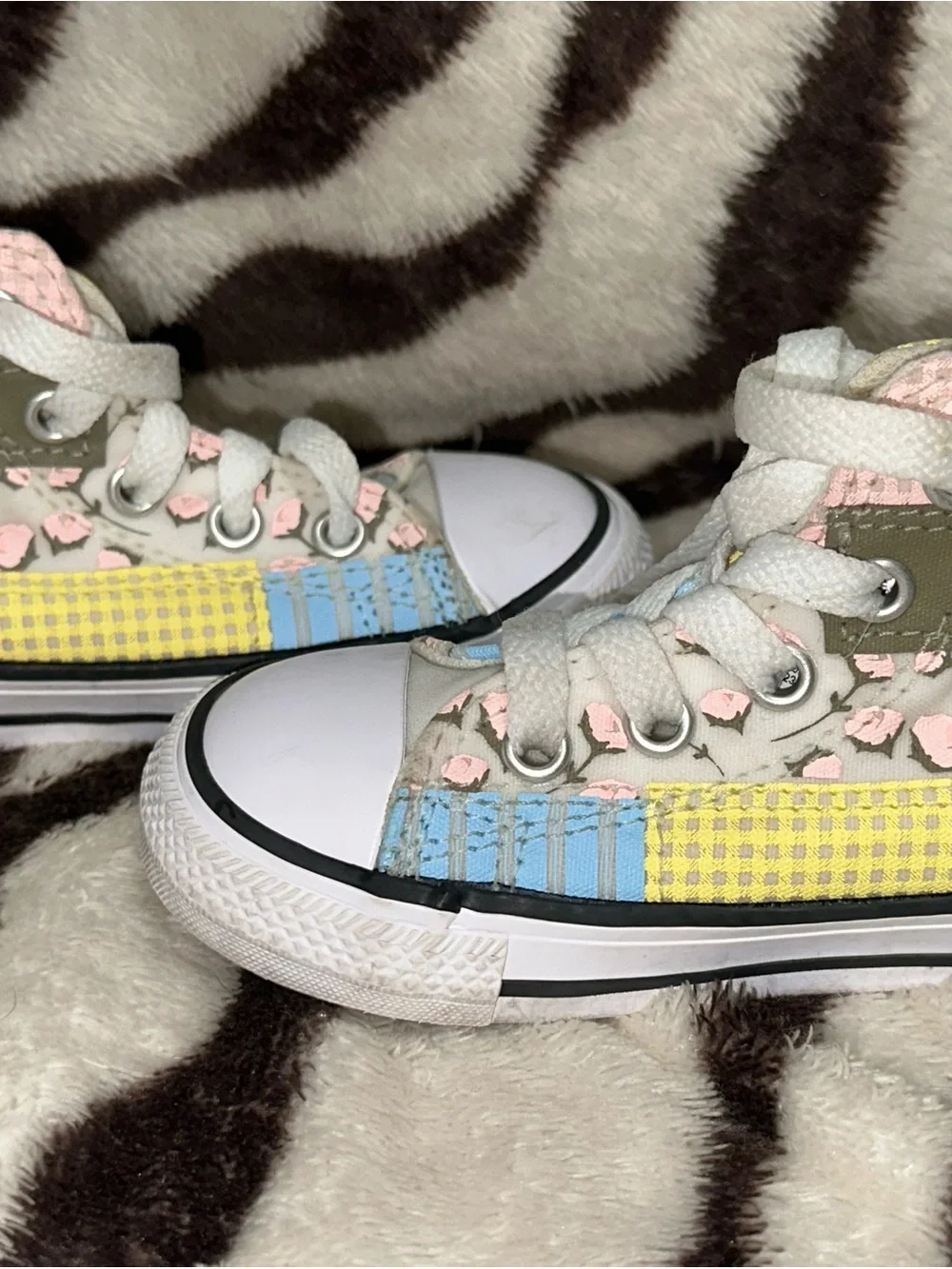 Kids Converse High-Top Sneakers in Pink, Yellow & Blue